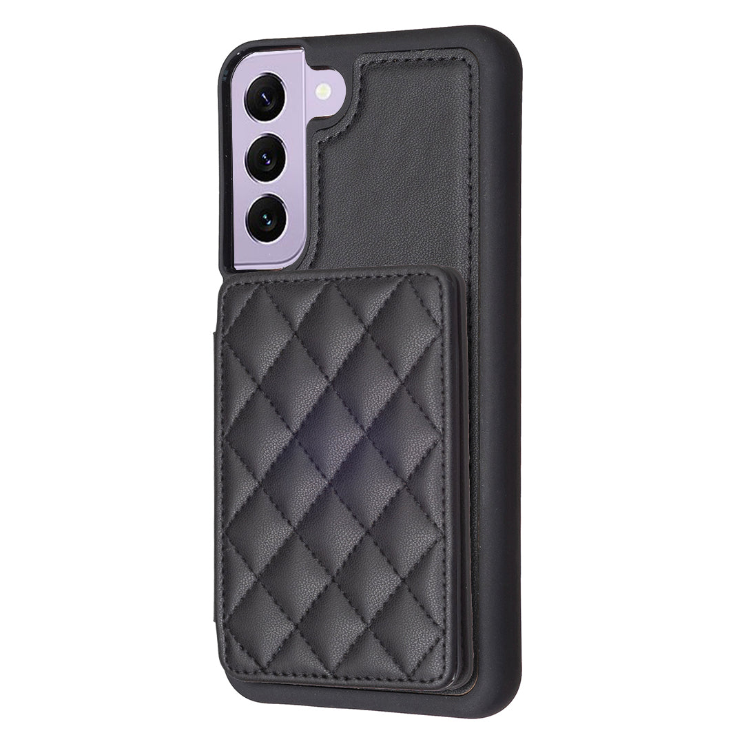 BF25 For Samsung Galaxy S21 FE 5G Anti-drop Leather Coated TPU Cover Phone Case with Card Holder Kickstand BF25 For Samsung Galaxy S21 FE 5G Anti-drop Leather Coated TPU Cover Phone Case with Card Holder Kickstand